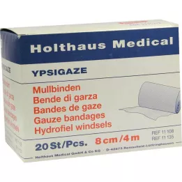 YPSIGAZE Gaasverband 8 cmx4 m, 20 stuks