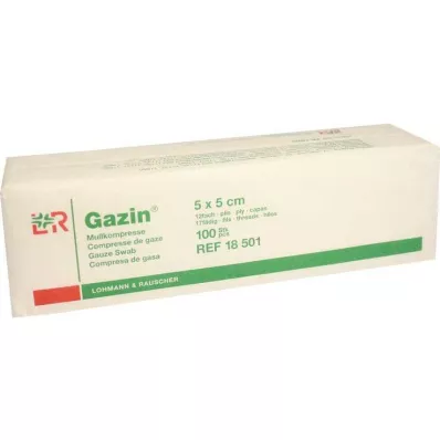 GAZIN Gaaskompres 5x5 cm niet-steriel 12-voudig operatie, 100 stuks