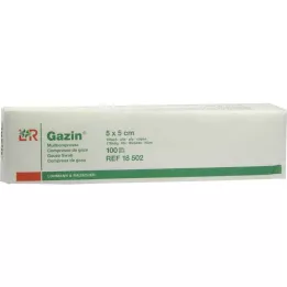 GAZIN Gaaskompres 5x5 cm niet-steriel 16-voudig operatie, 100 stuks