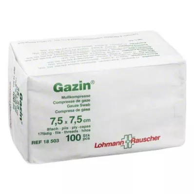 GAZIN Gaaskompres 7,5x7,5 cm niet-steriel 8-weg operatie, 100 stuks GAZIN Gaaskompres 7,5x7,5 cm niet-steriel 8-weg operatie, 100 stuks