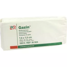 GAZIN Gaaskompres 7,5x7,5 cm niet-steriel 12-voudig operatie, 100 stuks