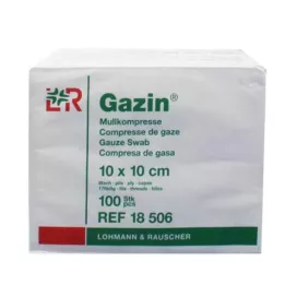 GAZIN Gaaskompres 10x10 cm niet-steriel 8-voudig operatie, 100 stuks