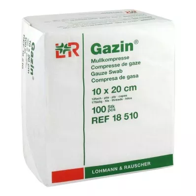 GAZIN Gaaskompres 10x20 cm niet-steriel 12-voudig operatie, 100 stuks