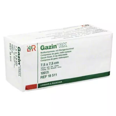 GAZIN Gaaskompres 7,5x7,5 cm niet-steriel 12-voudig RK, 100 st GAZIN Gaaskompres 7,5x7,5 cm niet-steriel 12-voudig RK, 100 st