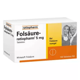 FOLSÄURE-RATIOPHARM 5 mg tabletten, 100 stuks