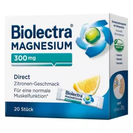 BIOLECTRA Magnesium 300 mg Directe Citroenstokjes, 20 stuks