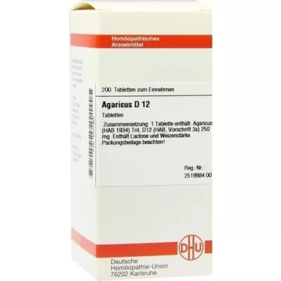 AGARICUS D 12 tabletten, 200 st AGARICUS D 12 tabletten, 200 st