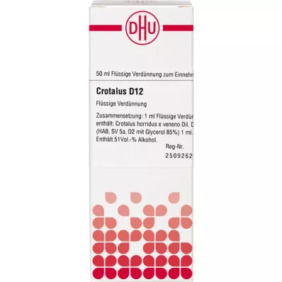 CROTALUS D 12 verdunning, 50 ml CROTALUS D 12 verdunning, 50 ml