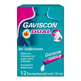 GAVISCON Dual 500mg/213mg/325mg Susp. in zakje, 12X10 ml
