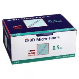 BD MICRO-FINE+ Insulinespuit 0,5 ml U100 12,7 mm, 100X0,5 ml