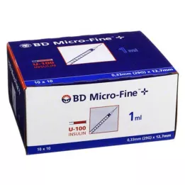 BD MICRO-FINE+ Insulinespuit 1 ml U100 12,7 mm, 100X1 ml