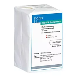 HÖGA-KOMPRESSEN OP 7,5x7,5 cm Unstil 8 -fold, 100 st