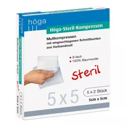 HÖGA-KOMPRESSEN 5x5 cm steriel 8-weg, 5X2 st