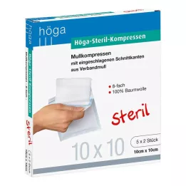 HÖGA-KOMPRESSEN 10x10 cm steriel 8-weg, 5X2 st