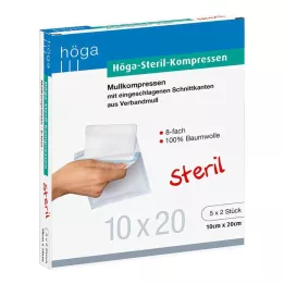 HÖGA-KOMPRESSEN 10x20 cm steriel 8-voudig, 5X2 st