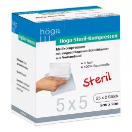 HÖGA-KOMPRESSEN 5x5 cm steriel 8 keer, 25x2 st