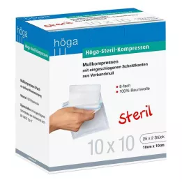 HÖGA-KOMPRESSEN 10x10 cm steriel 8-weg, 25X2 st