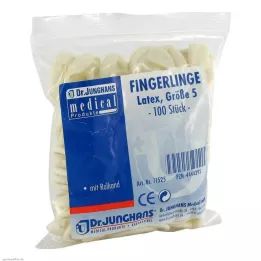 FINGERLING OP Latex maat 5 opgerold, 100 stuks