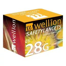 WELLION Veiligheidslancetten 28 G Veiligheidswegwerplancetten, 25 stuks