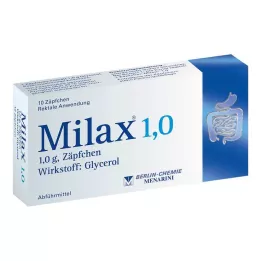 MILAX 1,0 zetpillen, 10 stuks