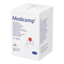 MEDICOMP Nonwoven comp. niet-steriel 7,5x7,5 cm 4-laags, 100 stuks