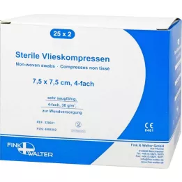 VLIESKOMPRESSEN 7,5x7,5 cm steriel 4-laags, 25X2 st