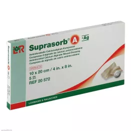 SUPRASORB A+Ag Antimik.Cal.Alginaat Compr.10x20 cm, 5 st