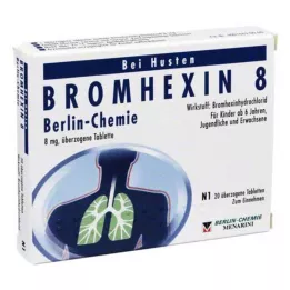 BROMHEXIN 8 Berlin Chemie omhulde tabletten, 20 stuks