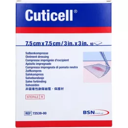 CUTICELL Zalfkompressen 7,5x7,5 cm, 10 stuks