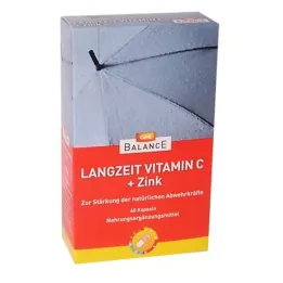 Go Balance Lange tijd Vitamine C + Zinc Depot Retard Capsules, 60 st