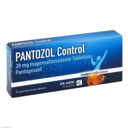 PANTOZOL Controle 20 mg maagsapresistente tabletten, 7 stuks