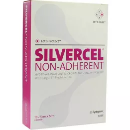 SILVERCEL Niet-klevende kompressen 5x5 cm, 10 stuks