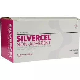 SILVERCEL Niet-klevende tamponade 2,5x30,5 cm, 5 stuks