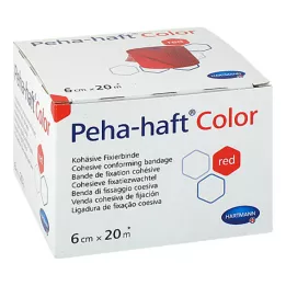 PEHA-HAFT Kleurbevestigingsband 6 cmx20 m rood, 1 st