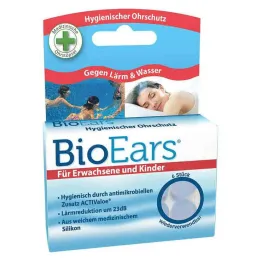 Bioears siliconen oordopjes antimicrobieel, 6 stuks