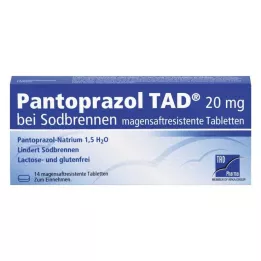 PANTOPRAZOL TAD 20 mg bij brandend maagzuur. maagsapresistente tabletten, 14 stuks