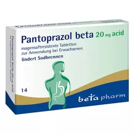 PANTOPRAZOL beta 20 mg zuur maagsapresistente tabletten, 14 stuks