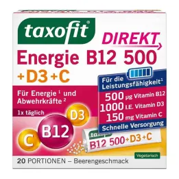 Taxofit Energy B12 500 + D3 + C Direct Granulaat, 20 st