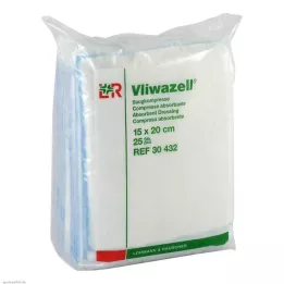 VLIWAZELL Absorberende kompressen niet-steriel 15x20 cm, 25 stuks