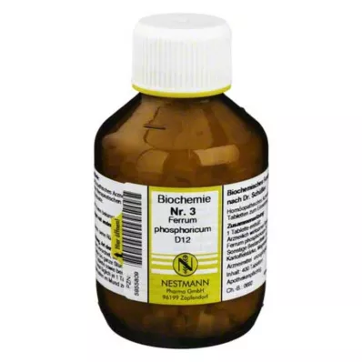 BIOCHEMIE 3 Ferrum phosphoricum D 12 tabletten, 400 stuks BIOCHEMIE 3 Ferrum phosphoricum D 12 tabletten, 400 stuks