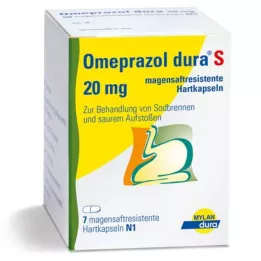 OMEPRAZOL dura S 20 mg maagsapresistente harde capsules, 7 stuks