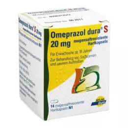 OMEPRAZOL dura S 20 mg maagsapresistente harde capsules, 14 stuks