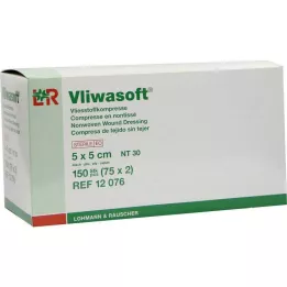 VLIWASOFT Nonwoven kompressen 5x5 cm steriel 4l., 150 st