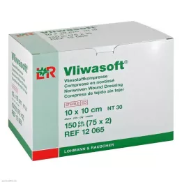 VLIWASOFT Nonwoven kompressen 10x10 cm steriel 4l., 150 st