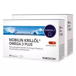 NOBILIN Krillolie Omega-3 Plus Capsules, 2X60 stuks