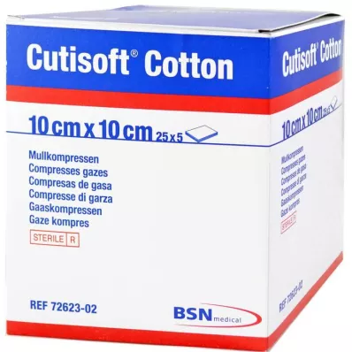 CUTISOFT Katoen gecomprimeerd 10x10 cm 8-laags, 25X5 stuks CUTISOFT Katoen gecomprimeerd 10x10 cm 8-laags, 25X5 stuks