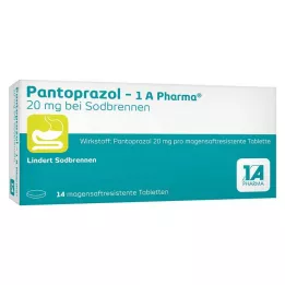 PANTOPRAZOL-1A Pharma 20mg voor brandend maagzuur msr.Tab., 14 stuks
