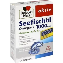 DOPPELHERZ Sea Fish Oil Omega-3 1.000 mg+fols.kaps., 60 st