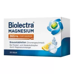 BIOLECTRA Magnesium 365 mg fortissimum citroen, 20 stuks
