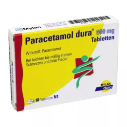 PARACETAMOL dura 500 mg tabletten, 10 stuks